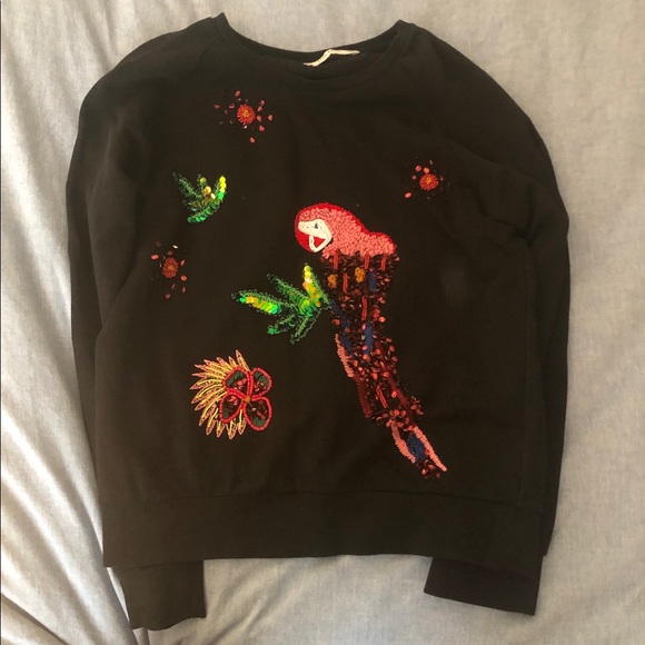 zara black sequin jumper